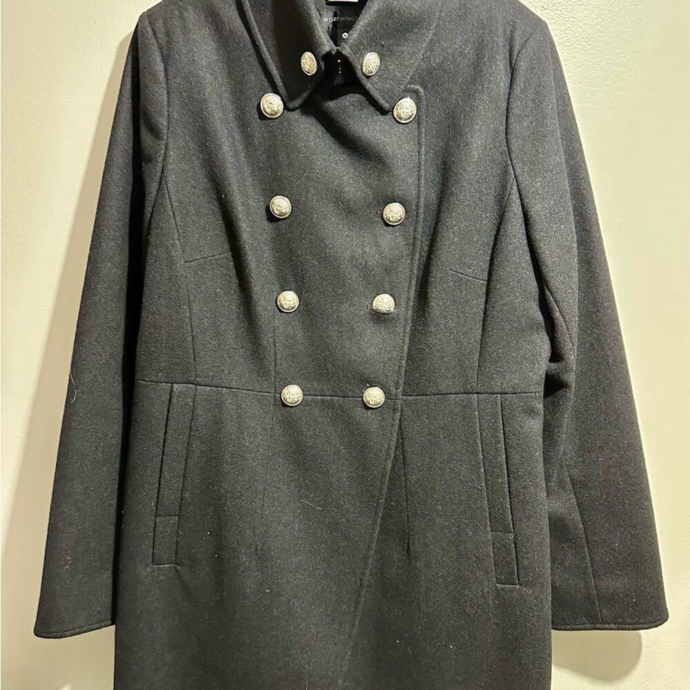 Worthington Double-Breasted Pea Coat Size XL Black
